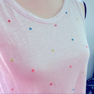 Neon polka dot tank